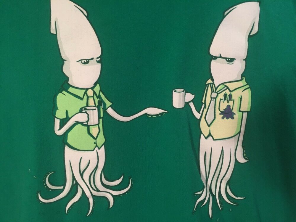Shirt Woot Humor - Office Worker Squid w Fountain Pen Ink Stain Pocket Nerd 3X